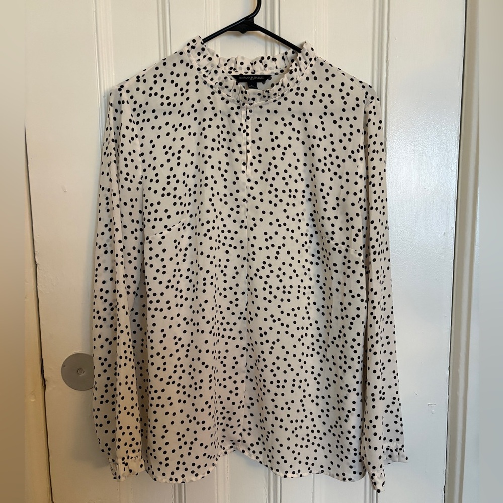 Banana Republic Black and White Polka Dot Top